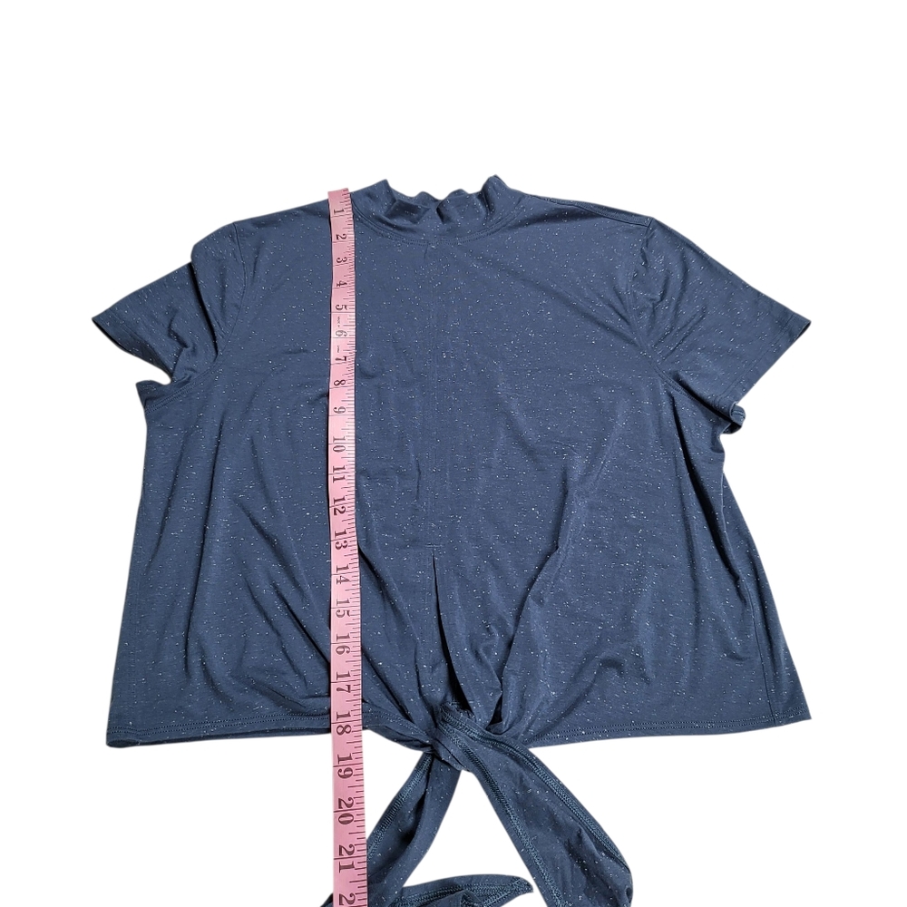 Lululemon Time to Restore Mock Neck Short SleeveIron Blue / White - Picture 6 of 12
